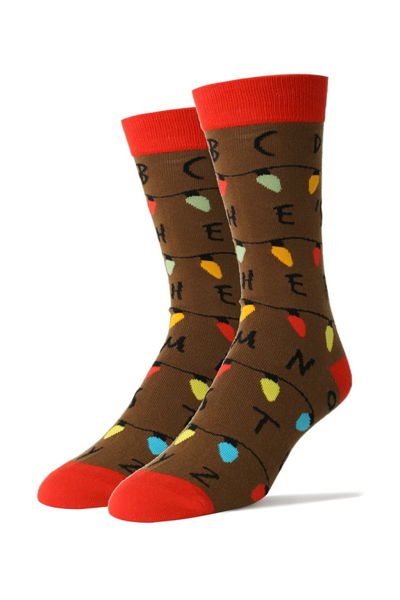 OoohYeah Men's Novelty Funny Stranger Crew Socks, Colorful Cotton Socks, Size 8-13