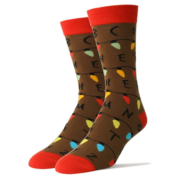 OoohYeah Men's Novelty Funny Stranger Crew Socks, Colorful Cotton Socks, Size 8-13