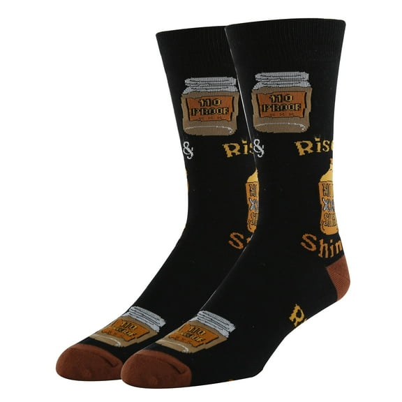 OoohYeah Men’s Novelty Happy Hour Drinking Crew Socks, Crazy Funny Cotton Dress Socks, Moonshine