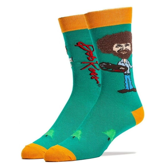 Bob Ross Fuzzy Hair Men's Crew Socks | One Size