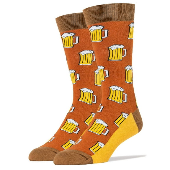 OoohYeah Mens Funny Novelty Crew Socks, Colorful Fashion Socks - Beer Me