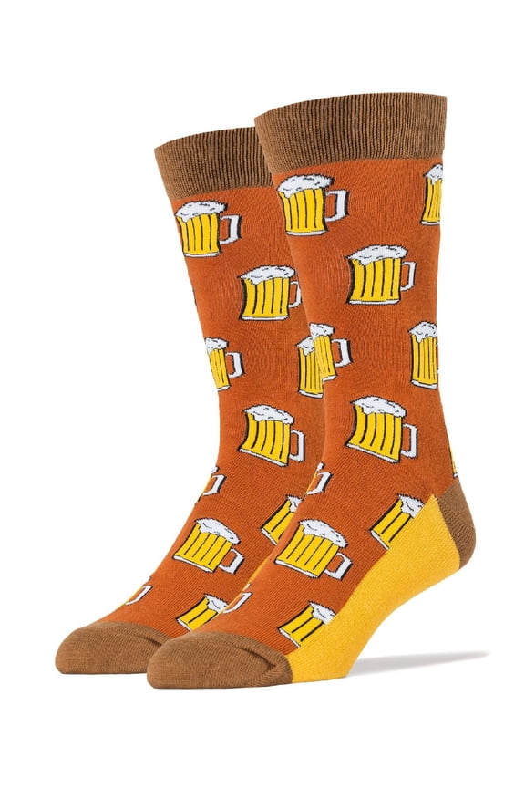 OoohYeah Mens Funny Novelty Crew Socks, Colorful Fashion Socks - Beer Me