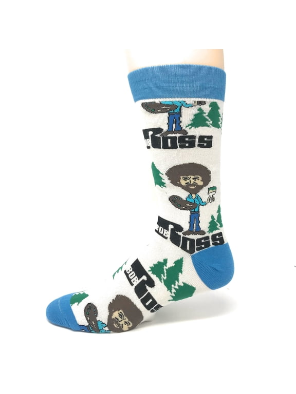 OoohYeah Mens Funny Novelty Crew Socks, Crazy Fashion Socks, Always Bob Ross