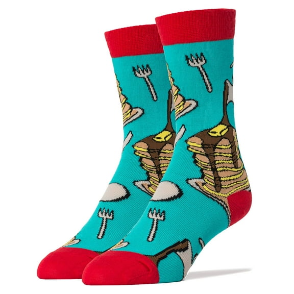 OoohYeah Mens Funny Novelty Crew Socks, Fashion Cotton Socks, Breakfast Time
