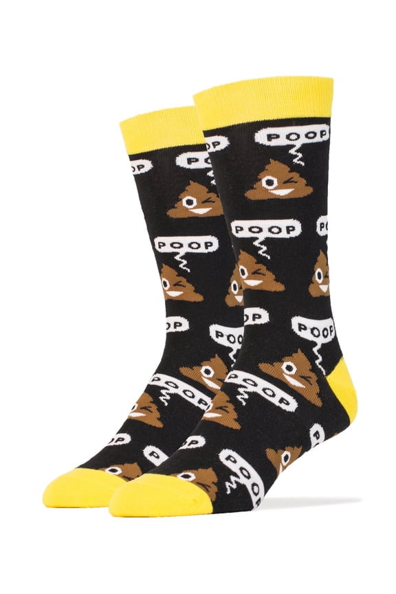 OoohYeah Mens Funny Poop Crew Socks, Novelty Dress Crazy Socks, Size 8-13