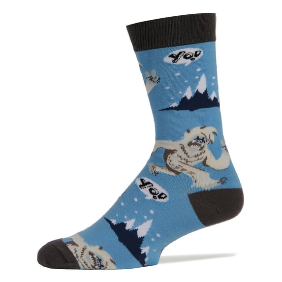 OoohYeah Mens Meh-Teh Funny Crew Sock, Yo Yeti, Novelty Colorful Socks