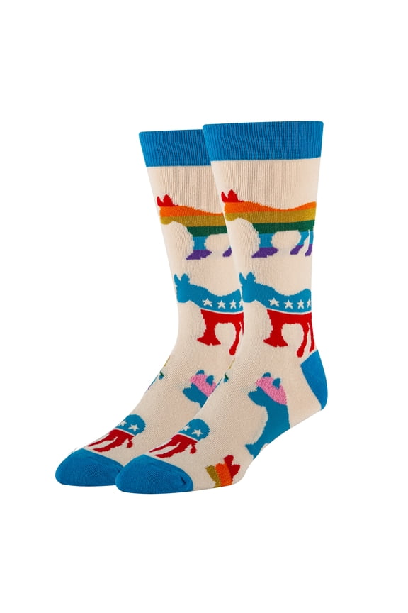 OoohYeah Mens Novelty Crew Socks, New Liberal, Funny Crazy Silly Fashion Socks