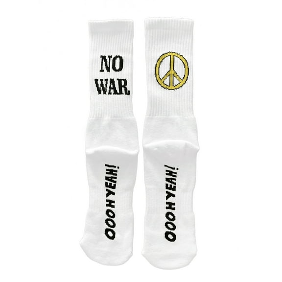 OoohYeah Mens & Womens Novelty Athletic Crew Socks, Peace No War, Funny Crazy Socks,M/L