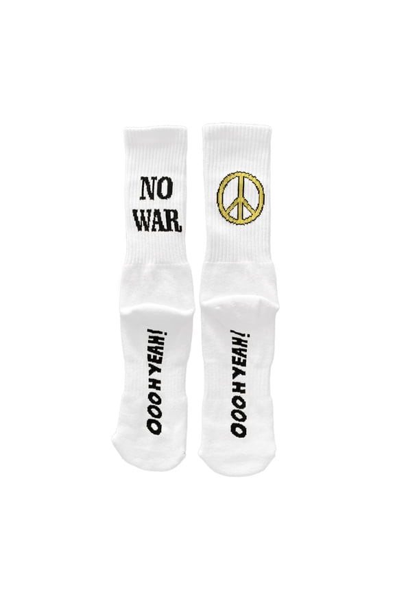 OoohYeah Mens & Womens Novelty Athletic Crew Socks, Peace No War, Funny Crazy Socks,M/L