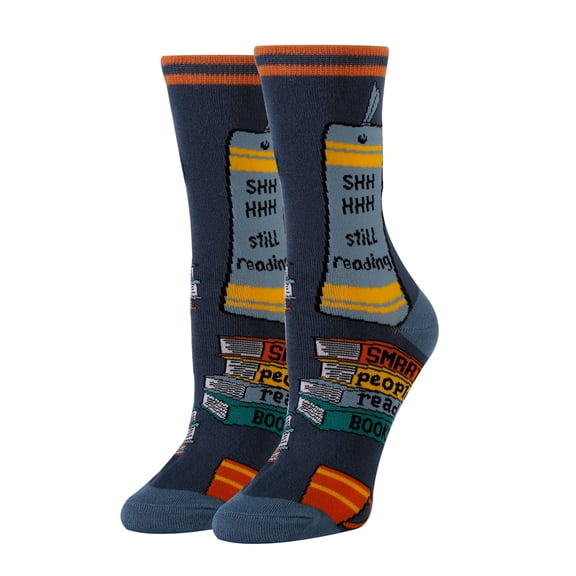 OoohYeah Women's Funny Crew Socks, Crazy Colorful Novelty Dress Socks, I'm Reading