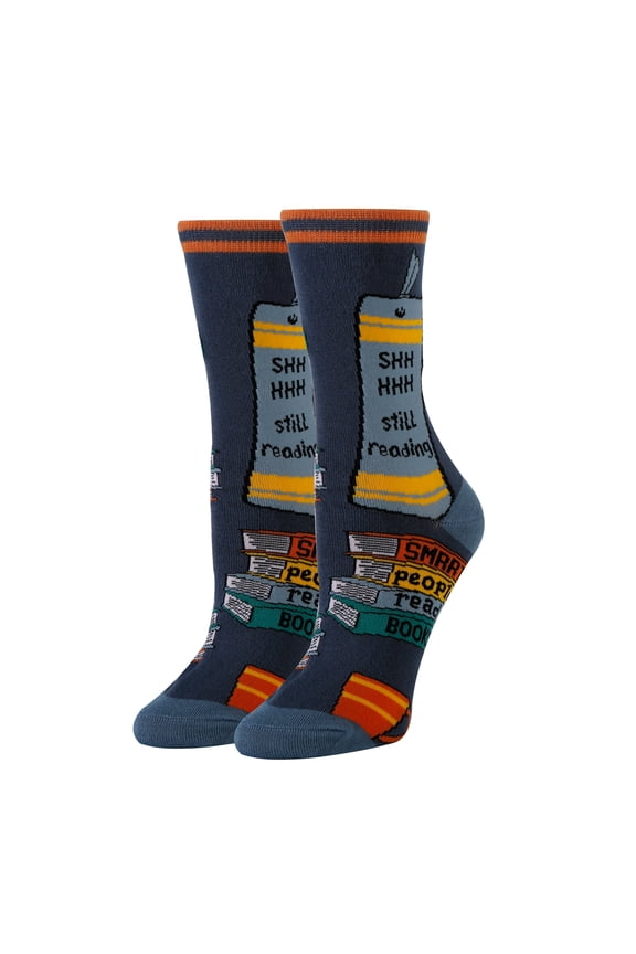 OoohYeah Women's Funny Crew Socks, Crazy Colorful Novelty Dress Socks, I'm Reading