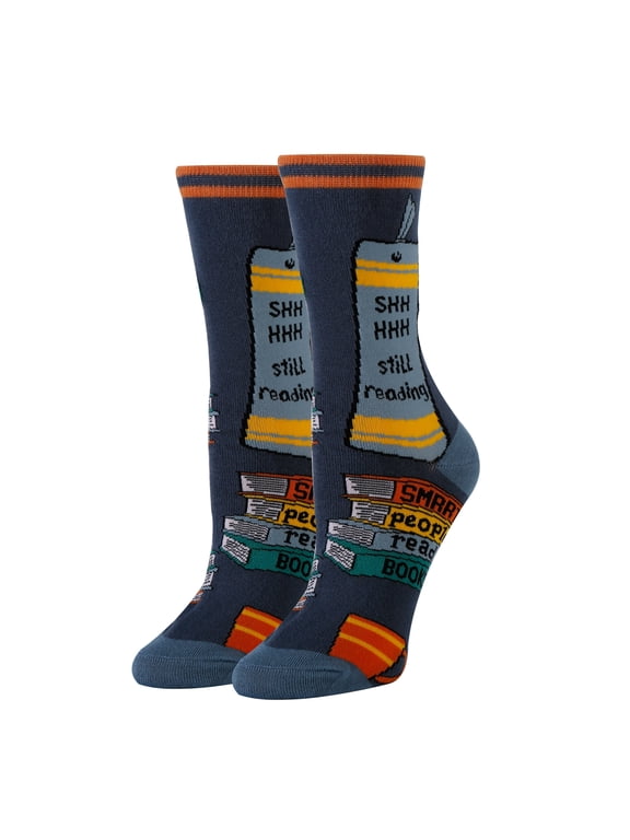 OoohYeah Women's Funny Crew Socks, Crazy Colorful Novelty Dress Socks, I'm Reading