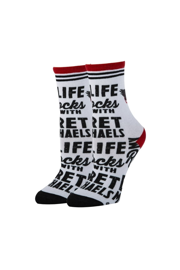 OoohYeah Women's Funny Crew Socks, My Life, Bret Michaels Novelty Cute Cotton Socks
