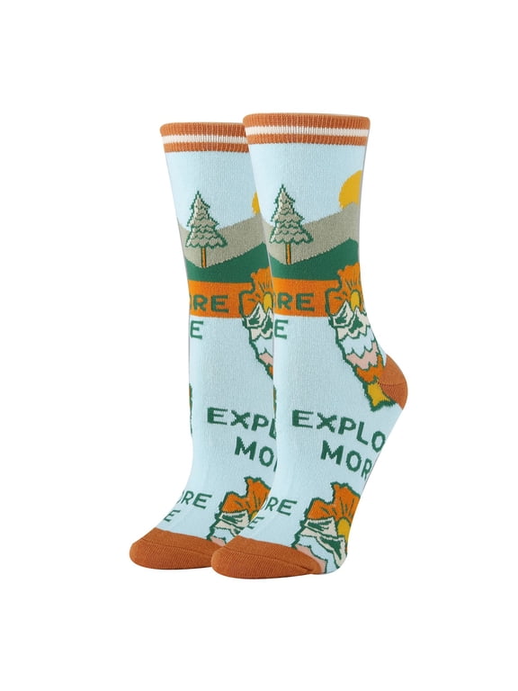 OoohYeah Women’s Funny Crew Socks Novelty Cute Cotton Socks, Explore More, Shoe size 5 to 10