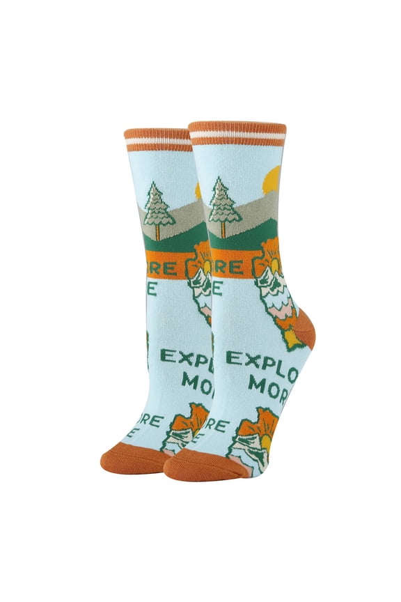 OoohYeah Women’s Funny Crew Socks Novelty Cute Cotton Socks, Explore More, Shoe size 5 to 10