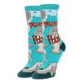 thumbnail image 1 of OoohYeah Women’s Funny Saying Crazy Crew Socks, Cool Novelty Manatees Comfort Cotton Socks, Floaty Potato, 1 of 3