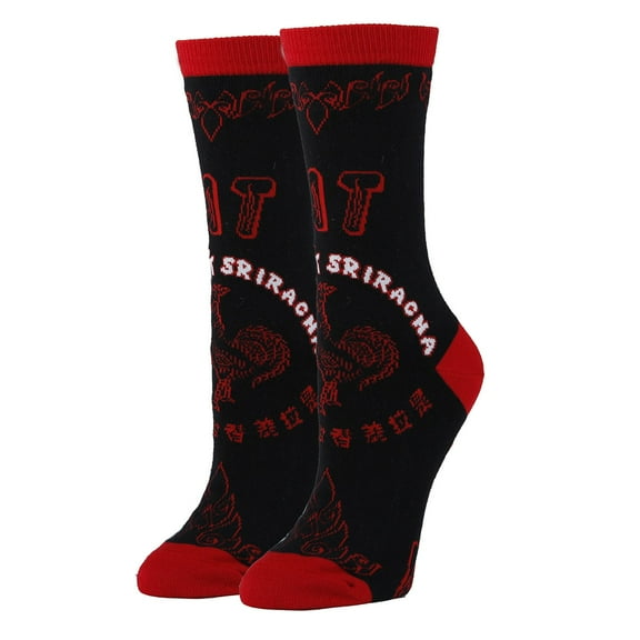 OoohYeah Women’s Funny Sriracha Crew Socks Novelty Cute Cotton Socks, Lit, Size 5-10