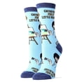thumbnail image 1 of OoohYeah Womens Funny Crew Socks, Bob Ross Little Squirrel, Novelty Crazy Cotton Socks, 1 of 3