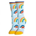 thumbnail image 1 of OoohYeah Womens Funny Crew Socks, Good Vibes Novelty Cotton Socks - It's a Rainbow, 1 of 5