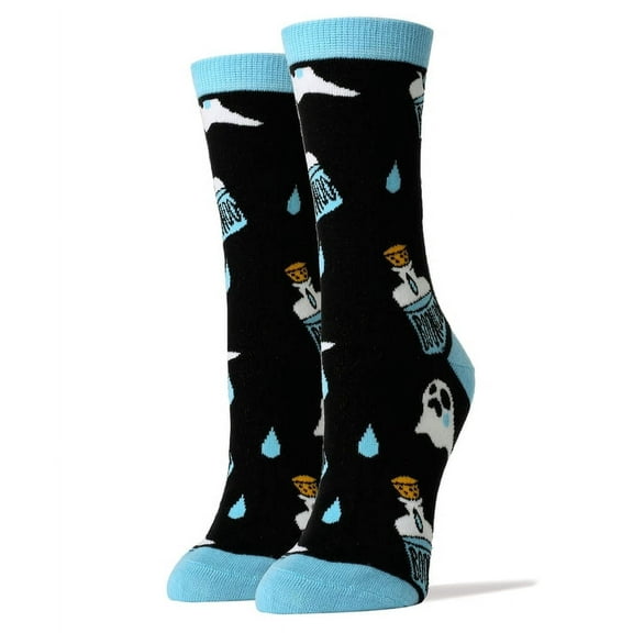 OoohYeah Womens Funny Novelty Crew Socks, Crazy Fun Halloween Socks - Boo Hoo