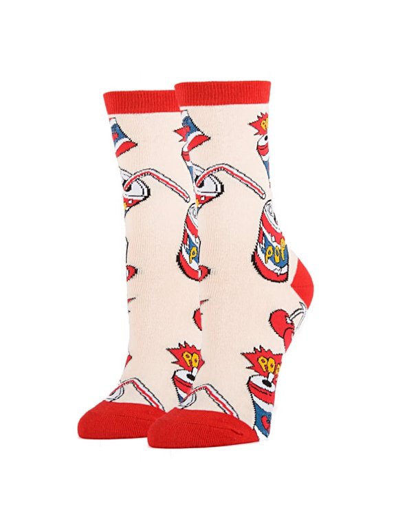 OoohYeah Womens Novelty Funny Crew Socks, Crazy Fashion Socks - Cherry Pop