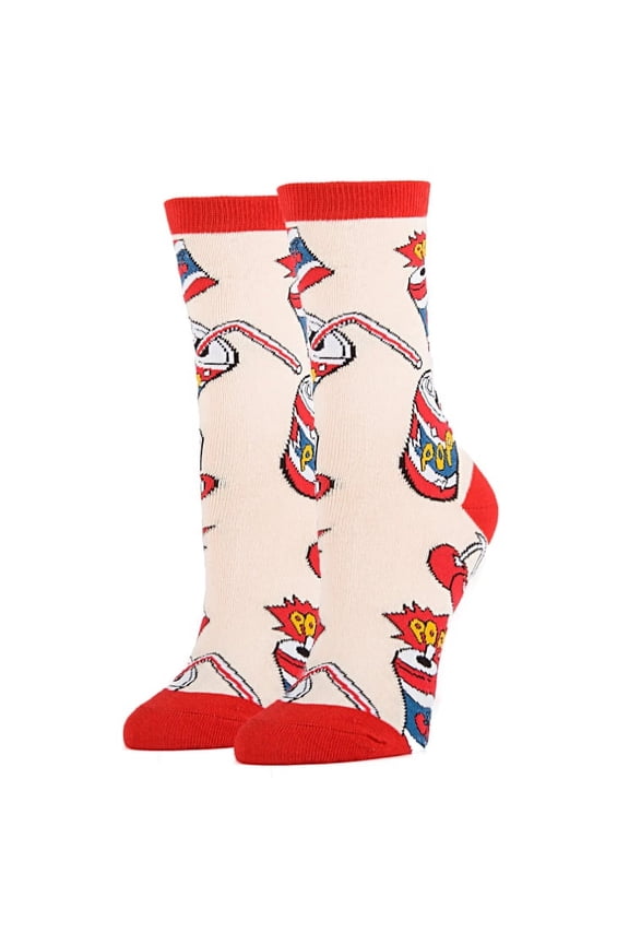 OoohYeah Womens Novelty Funny Crew Socks, Crazy Fashion Socks - Cherry Pop