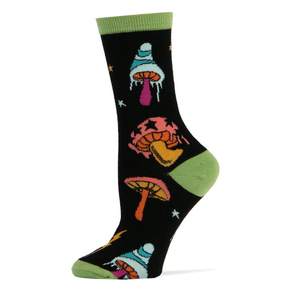OoohYeah Womens Novelty Funny Crew Socks, Shrooms, Crazy Colorful Fashion Socks