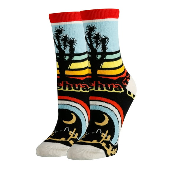 OoohYeah Womens Novelty Funny National Park Crew Socks, Joshua Tree, Colorful Dress Socks