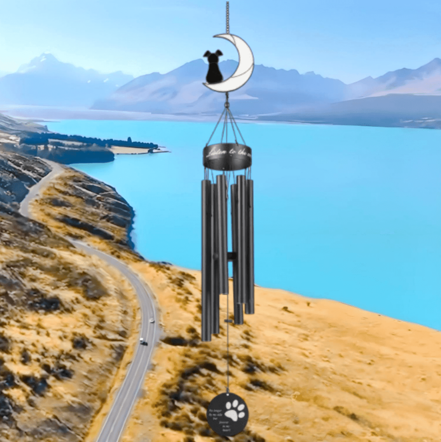 Ooooknpc Pet Large Wind Chimes 43in Metal Copper Dog Deep Tone Heavy Garden Patio Bird Decorations