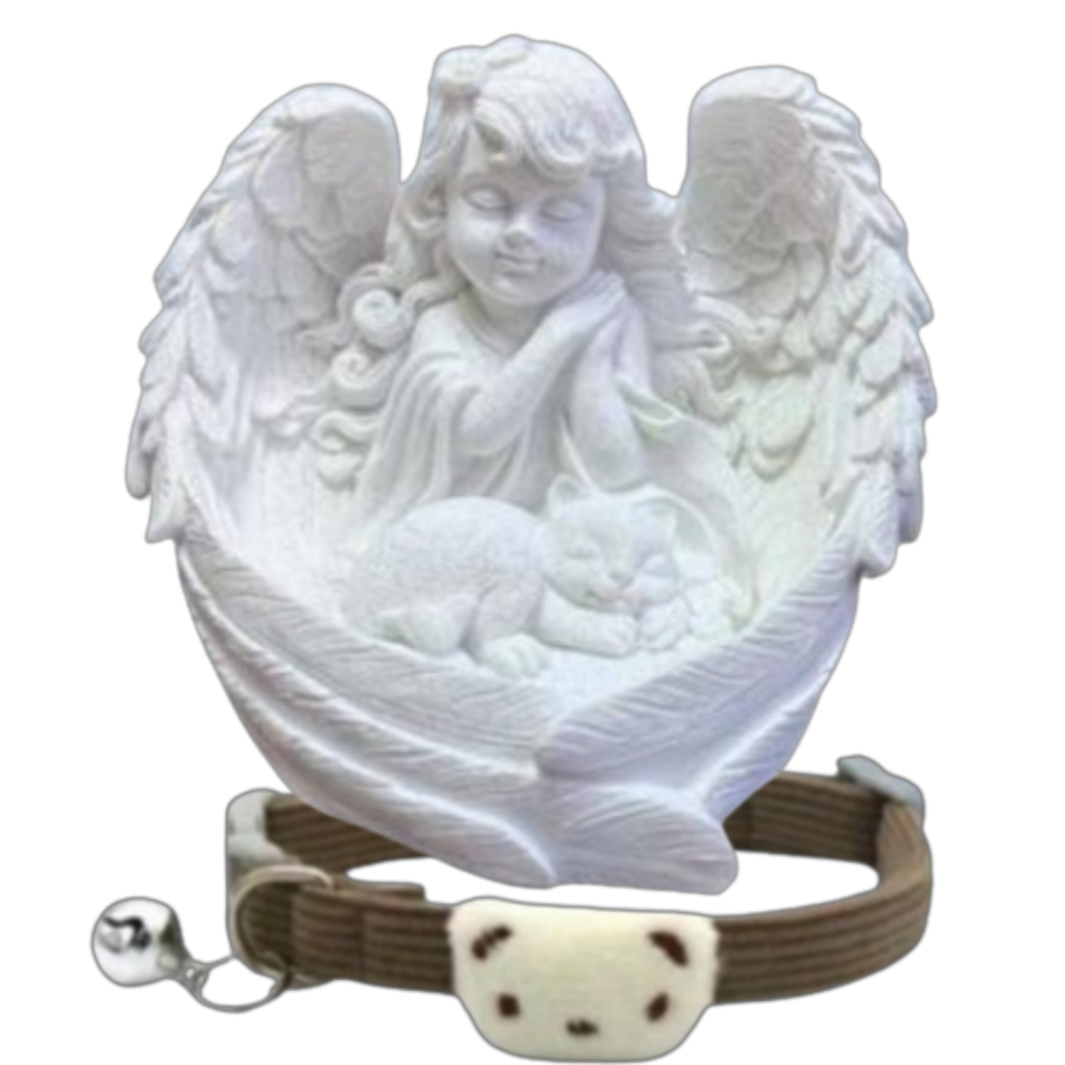 Ooooknpc Pet Cat Memorial Stone Headstone Angel Statue Ashes Urn Box Frame Loss Keepsake
