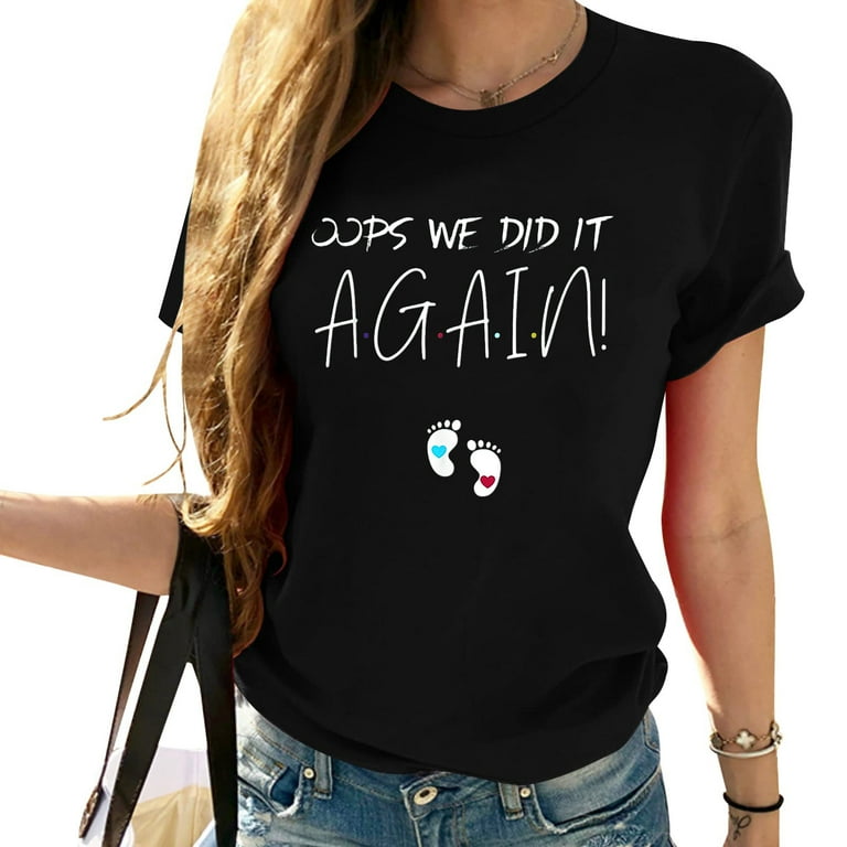Funny Oops Pregnancy Announcement Shirt- I We Did It Again Funny Oops Pregnancy Announcement Shirt- I We Did It Again