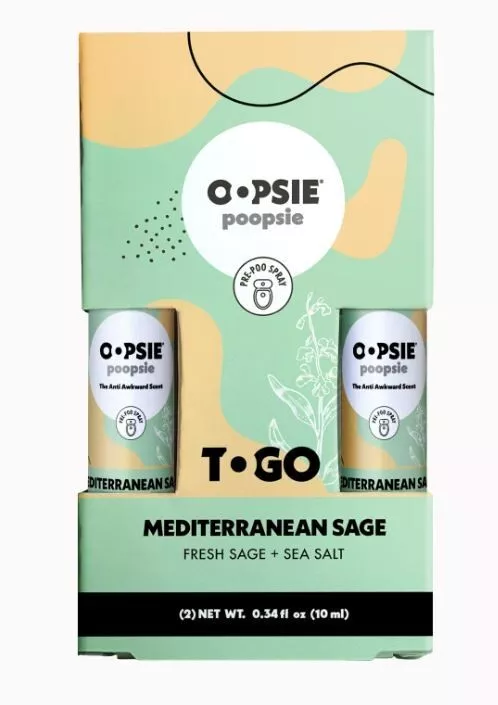 Oopsie Poopsie To-Go Bathroom Spray Eliminate Smell Of Poop Mediterranean Sage