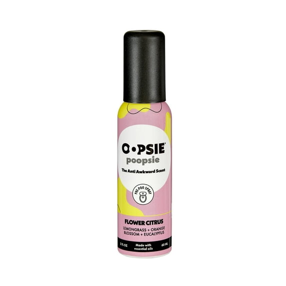 Oopsie Poopsie before and after you go pre-poo toilet spray single box bottle Flower Citrus - The Anti Awkward Scent