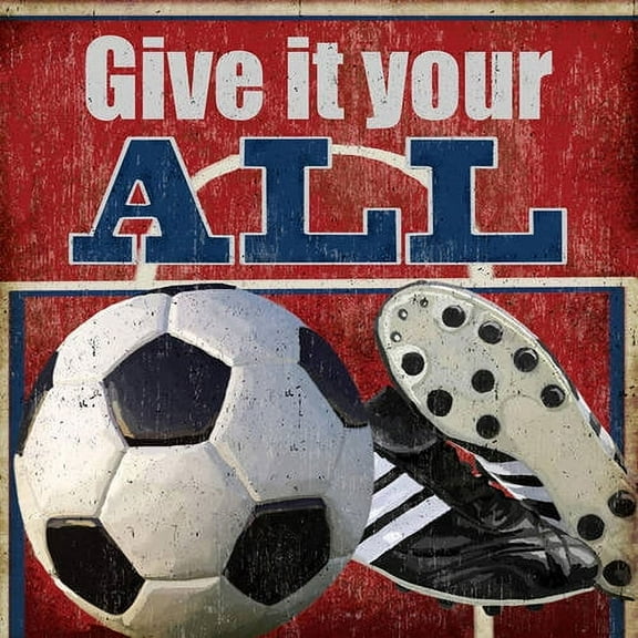 Oopsy Daisy - Canvas Wall Art Give It Your All - Soccer 14x14 By Lori Siebert
