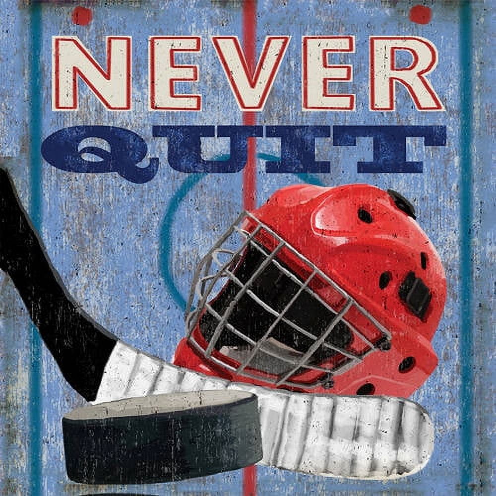 Oopsy Daisy - Canvas Wall Art Never Quit - Hockey 14x14 By Lori Siebert