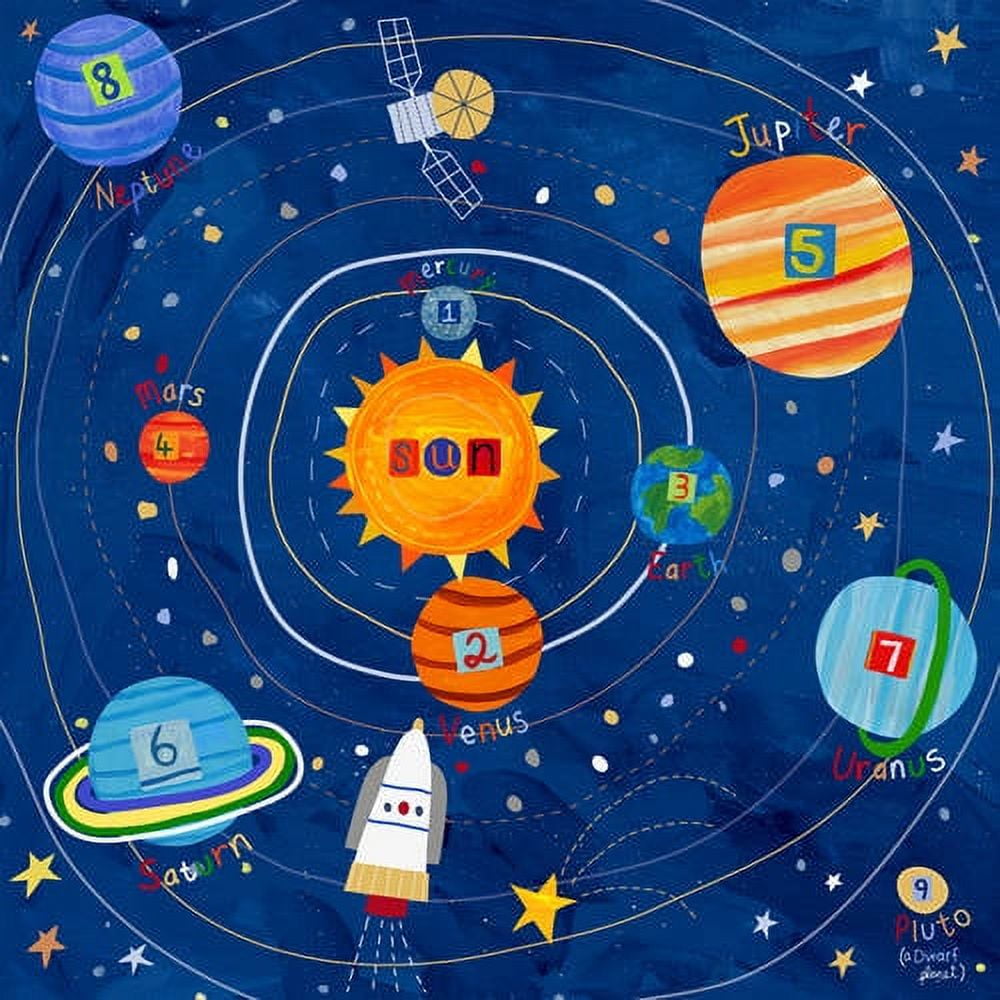 Oopsy Daisy Too's Blast Off! Solar System Canvas Wall Art, 21x21