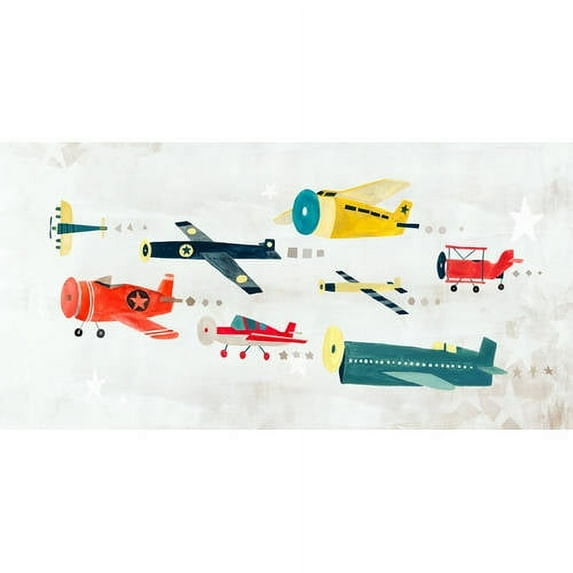 Oopsy Daisy's Airplanes On The Move Canvas Wall Art, 24x12