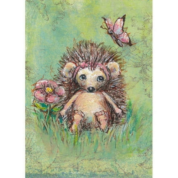 Oopsy Daisy Annabelle's Garden Canvas Wall Art, Green/Pink, 10" x 14"