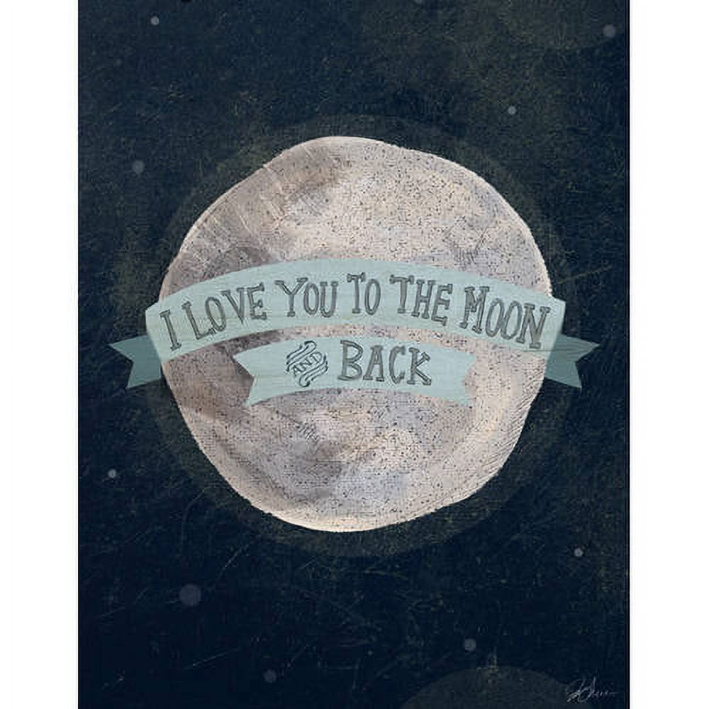 Oopsy Daisy's I Love You To The Moon, Blue Canvas Wall Art, Size 14x18