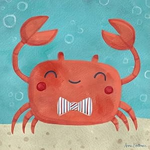 Oopsy Daisy Fine Art for Kids Let's Set Sail Crab Canvas Wall Art by Anne Bollman, 10 x 10"