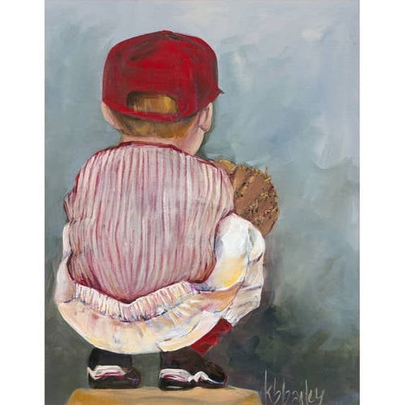 Oopsy Daisy Fine Art for Kids Lil' Catcher Boy Canvas Wall Art by Kristina Bass Bailey, 14 x 18"