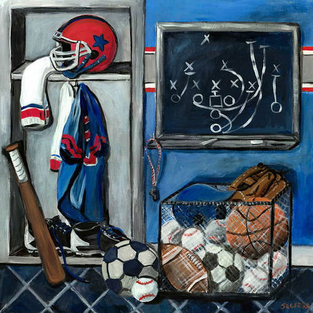 Oopsy Daisy Canvas Wall Art Locker Room by Jones Segarra, 14 by 14-Inch
