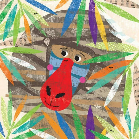 Oopsy Daisy's Peeking Jungle Buddies Baboon Canvas Wall Art, 14x14