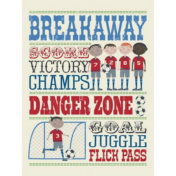Oopsy Daisy's Play All Day - Soccer Canvas Wall Art - Size 14x18
