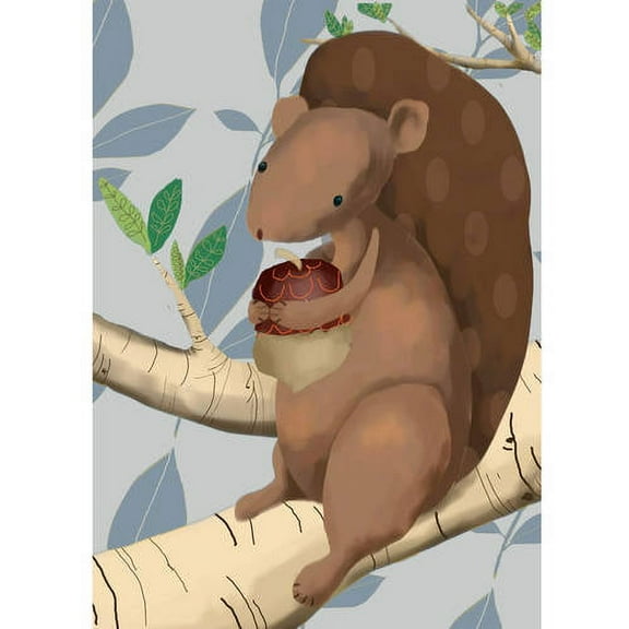 Oopsy Daisy's Sal The Squirrel Blue Canvas Wall Art, 10" x 14"