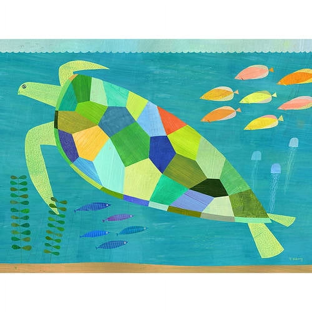 Oopsy Daisy Canvas Wall Art Sea Turtle Swim by Melanie Mikecz, 14 by 10-Inch