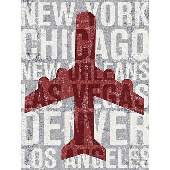 Oopsy Daisy's The Places He'll Go Airplane Canvas Wall Art, 10x14