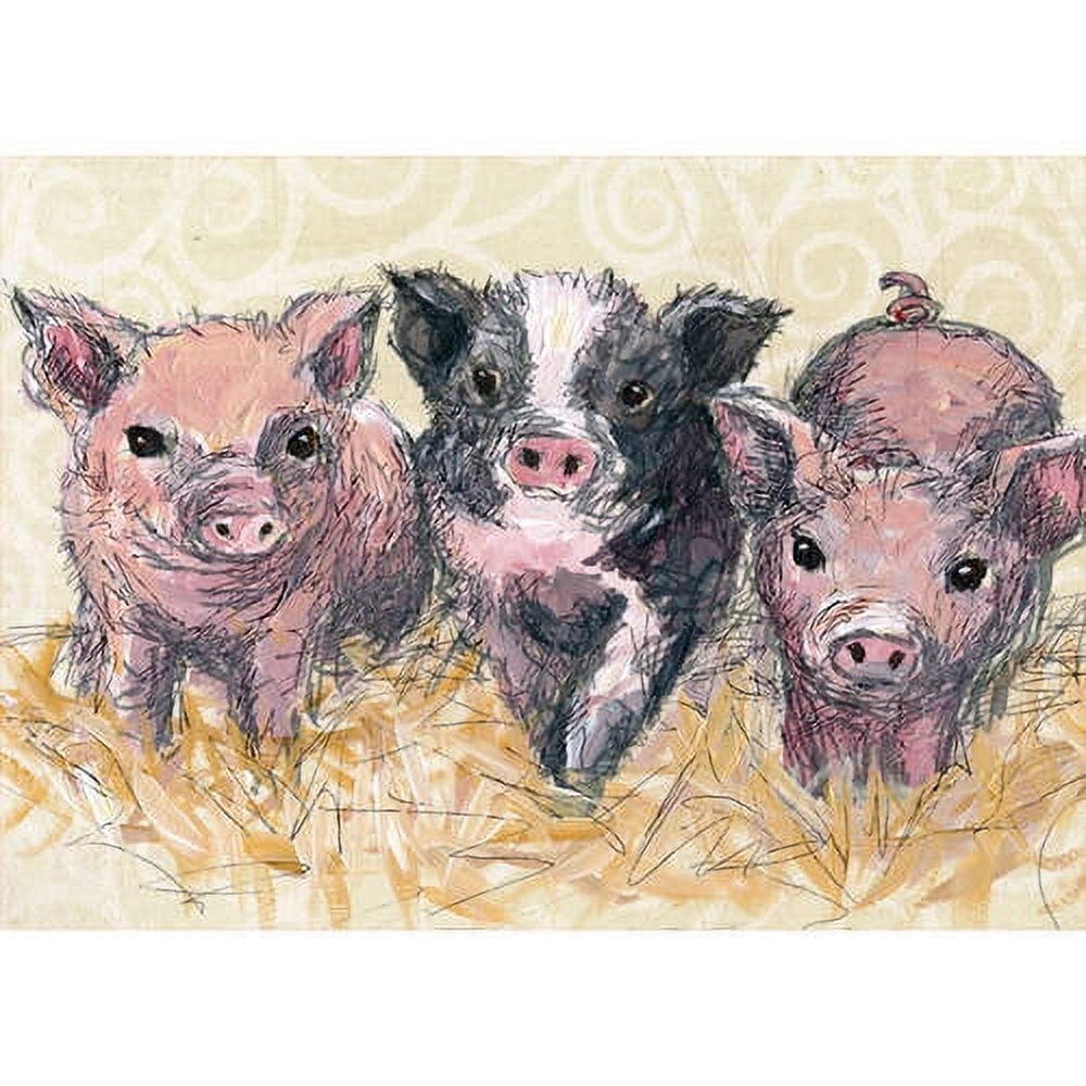 Oopsy Daisy's Three Piglets Canvas Wall Art, 14x10