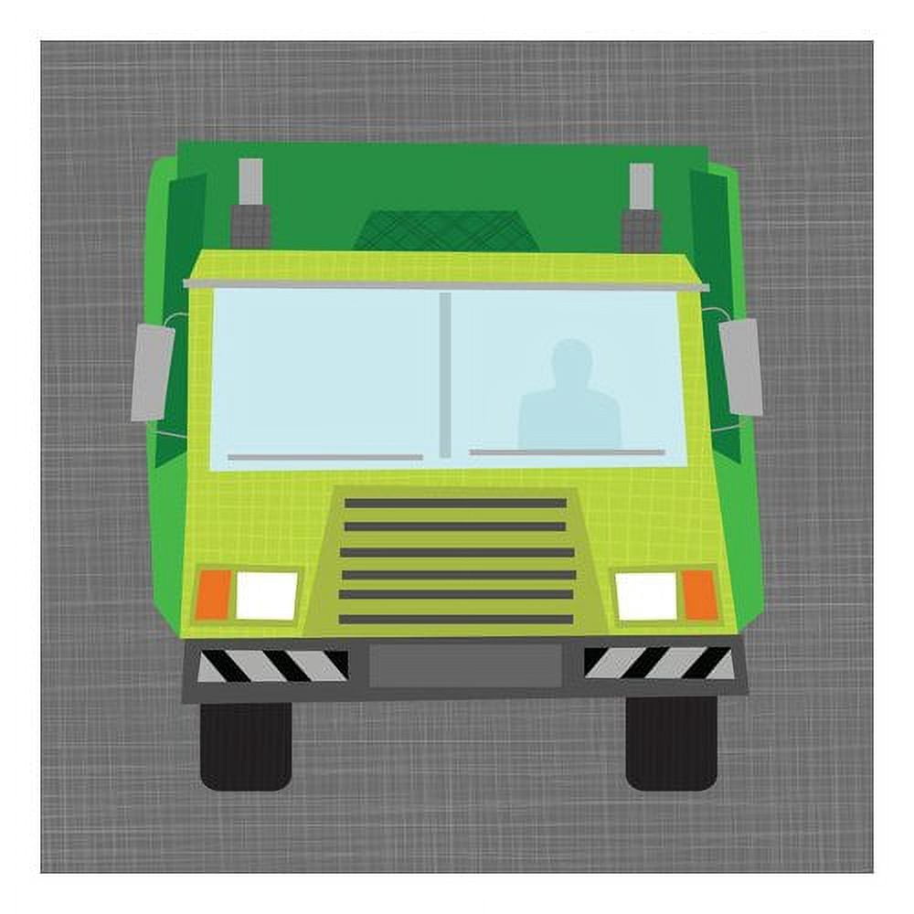 oopsy daisy - ways to wheel - sanitation truck canvas wall art 10x10, vicky barone