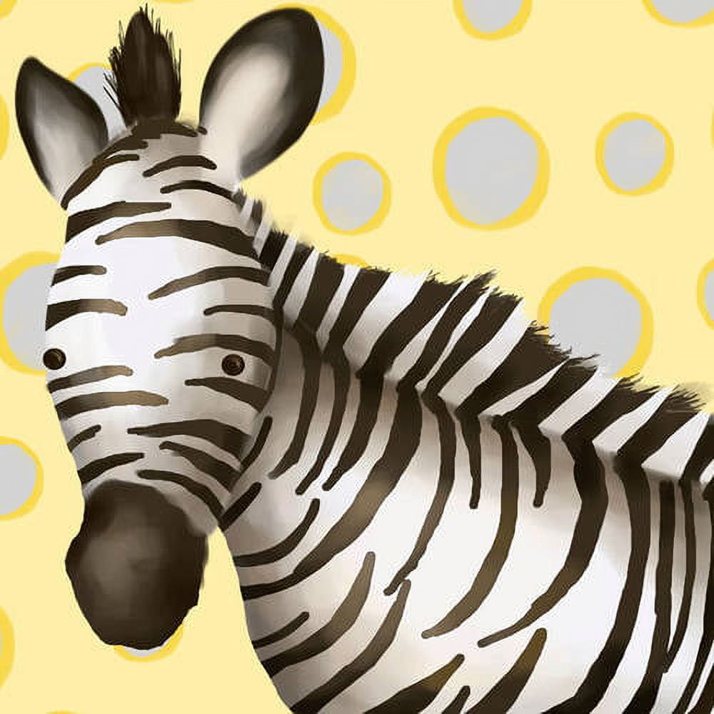 Oopsy Daisy Canvas Wall Art Zoey The Zebra Yellow and Grey by Meghann O'Hara, 10 by 10-Inch